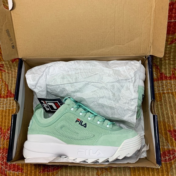 Fila Disruptor Platform Sneakers Turquoise White - Picture 8 of 8